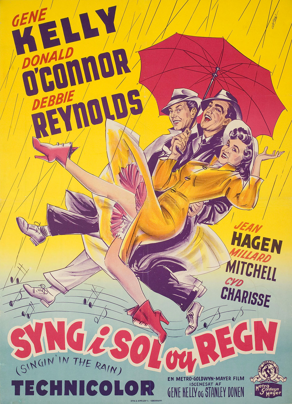 Singin' in the Rain Original 1952 Danish A1 Movie Poster