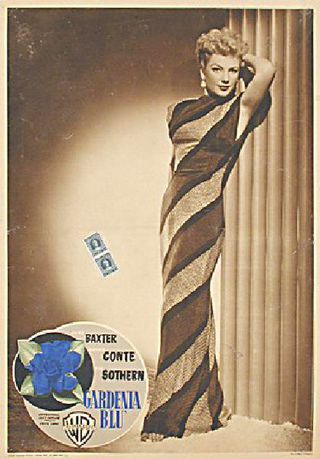 The Blue Gardenia Original 1953 Italian Fotobusta Movie Poster