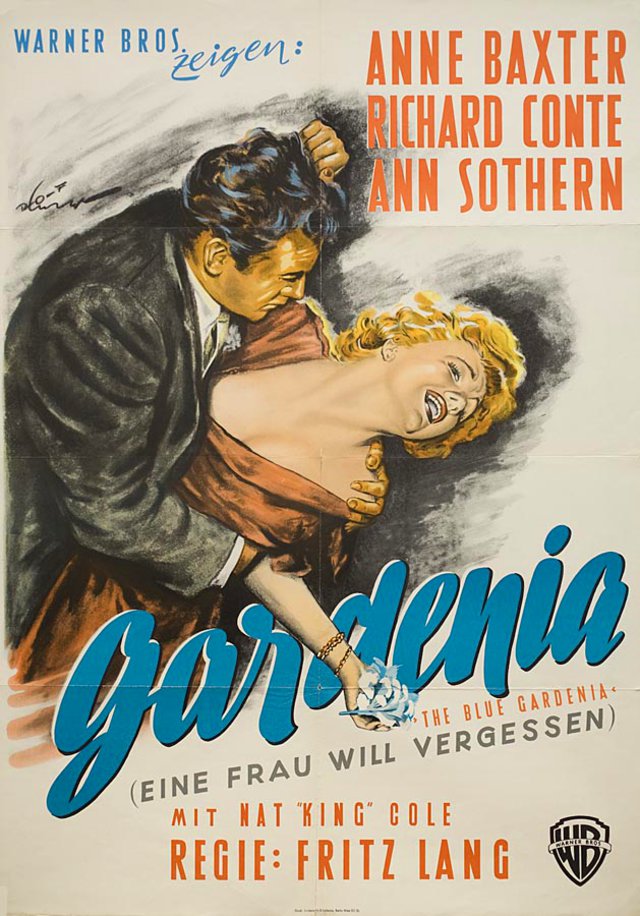 The Blue Gardenia Original 1953 German A1 Movie Poster