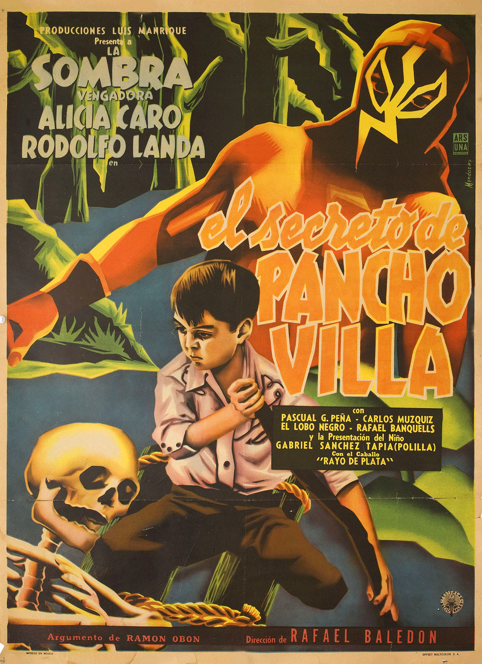 El secreto de Pancho Villa Original 1957 Mexican B1 Movie Poster