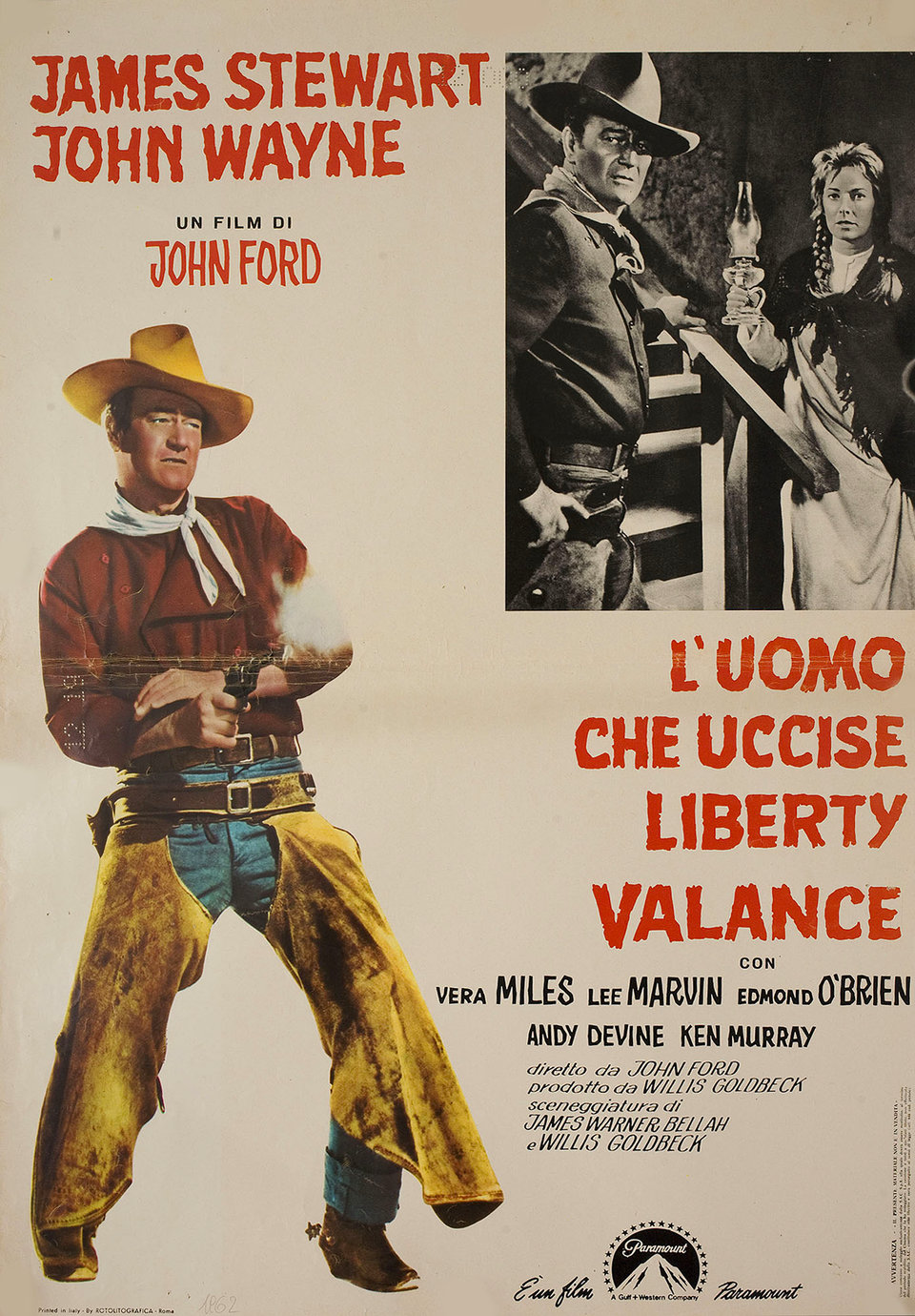 The Man Who Shot Liberty Valance Original R1970s Italian Fotobusta Movie Poster