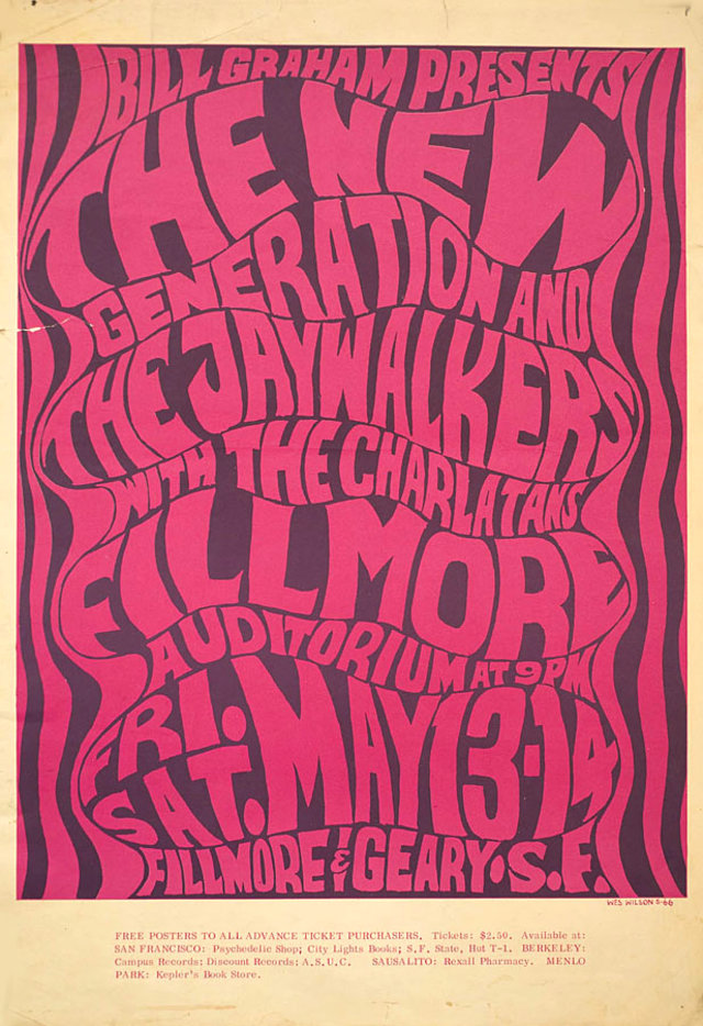 The New Generation and The Jaywalkers with The Charlatans Original 1966 U.S. Mini Poster
