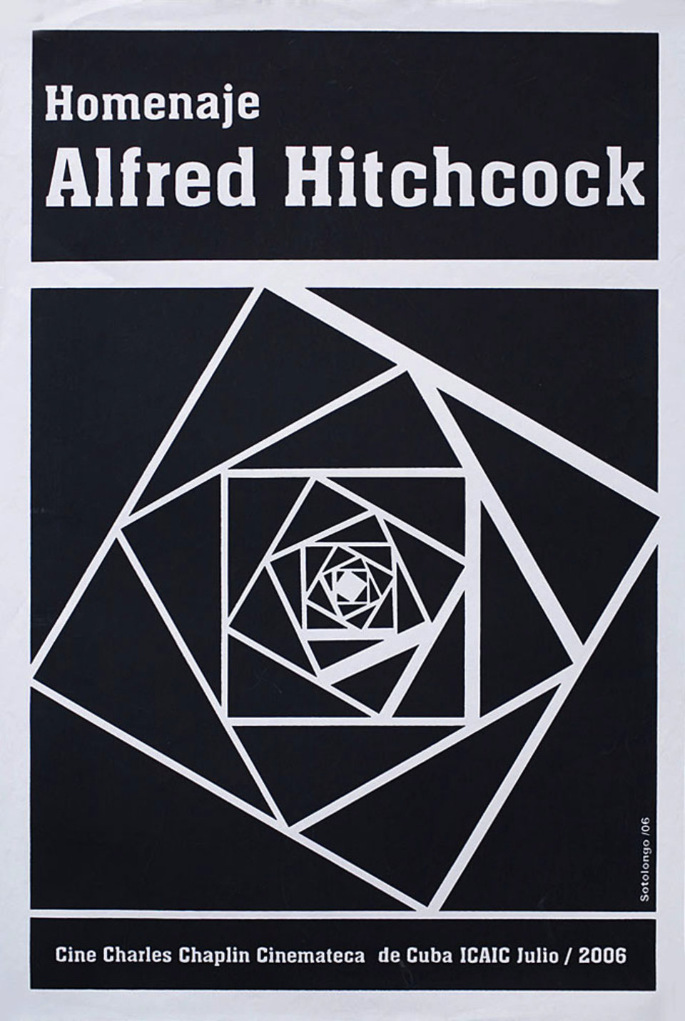 Alfred Hitchcock / Homage Alfred Hitchcock Original 2006 Cuban Serigraph Poster