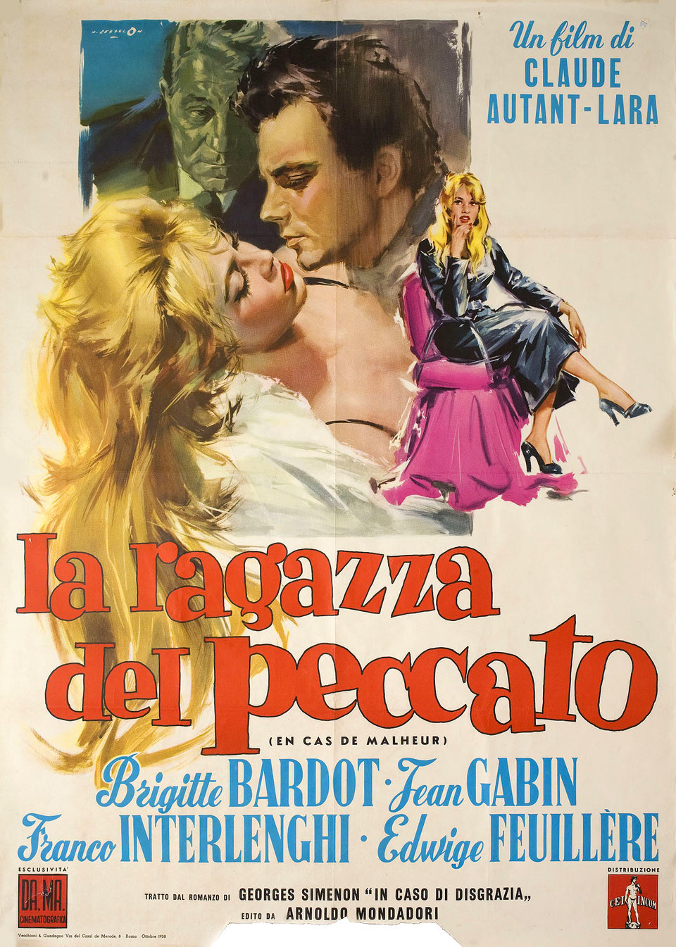 Love Is My Profession Original 1958 Italian Due Foglio Movie Poster