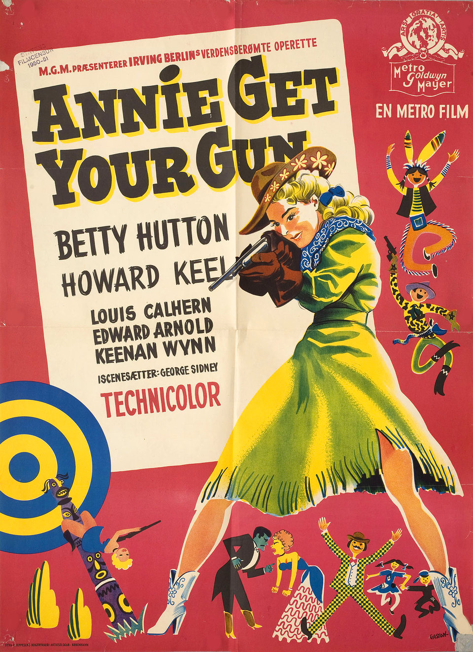 Annie Get Your Gun Original 1951 Danish A1 Movie Poster