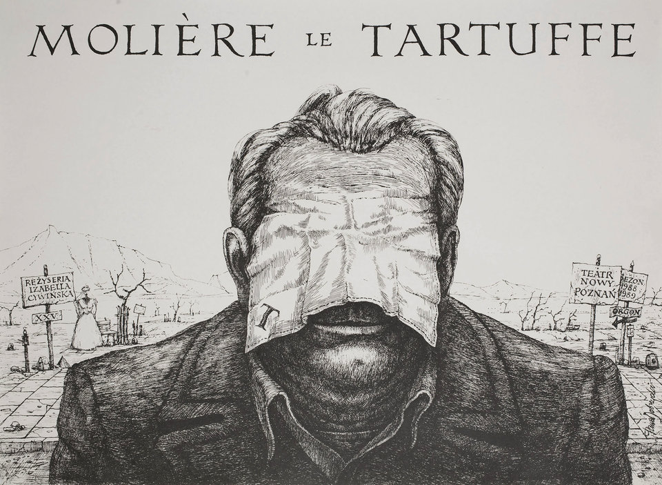 Moliere Le Tartuffe Original 1988 Polish A1 Poster