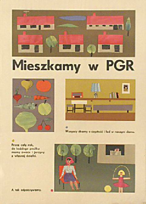 Mieszkamy w PGR Original 1940s Polish B2 Poster