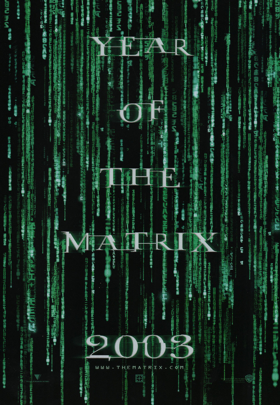 The Matrix Reloaded Original 2003 Japanese B5 Chirashi Handbill