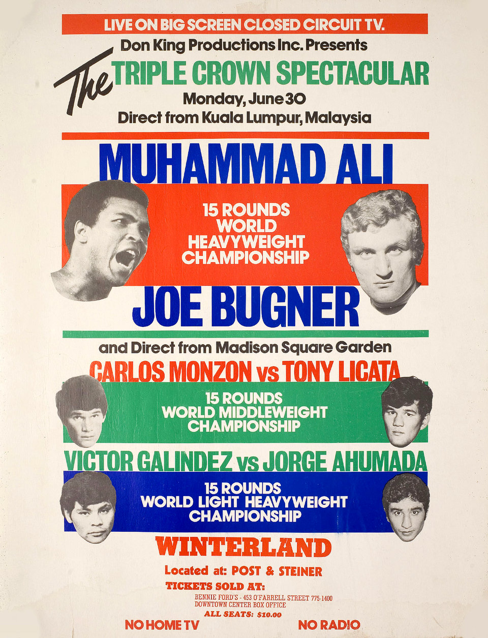 Muhammad Ali Vs. Joe Bugner Original 1973 U.S. Window Card Poster