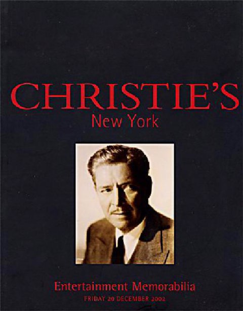 Christie's New York, Entertainment Memorabilia Original 2002 U.S. Catalog