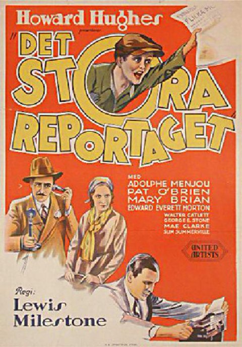 The Front Page Original 1934 Swedish B1 Movie Poster