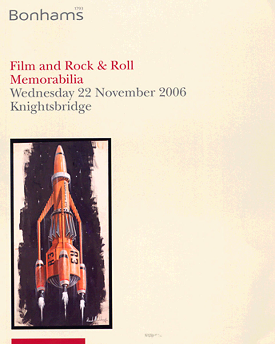 Bonhams London, Film and Rock & Roll Memorabilia Original 2006 British Catalog