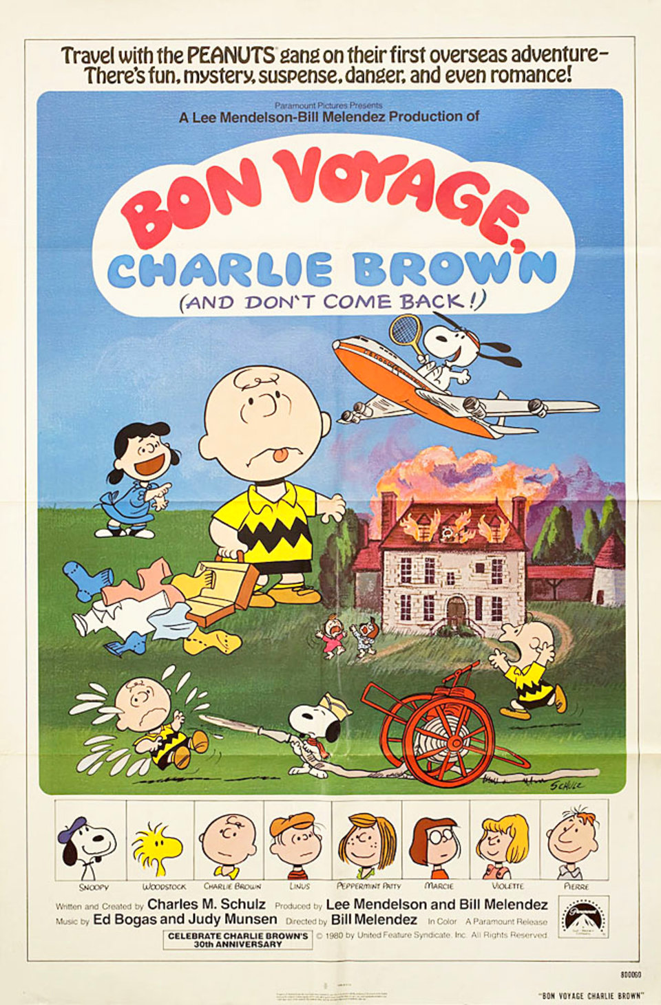 Bon Voyage, Charlie Brown (and Don't Come Back!) Original 1980 U.S. One Sheet Movie Poster