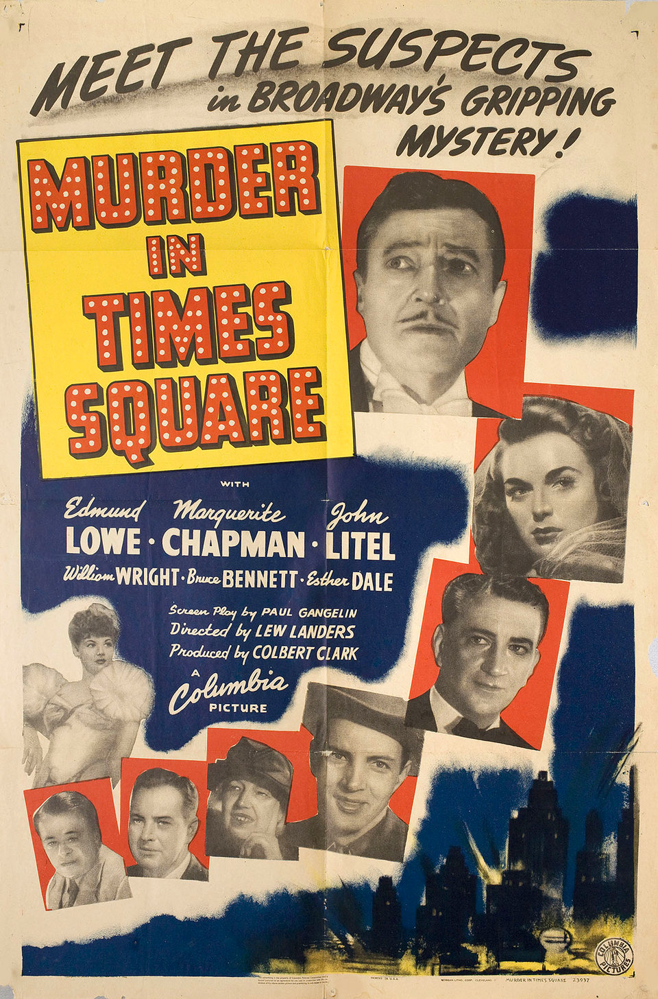 Murder in Times Square Original 1943 U.S. One Sheet Movie Poster