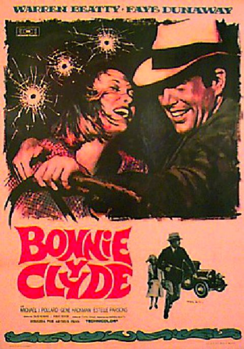 Bonnie and Clyde Original 1968 Spanish B1 Movie Poster