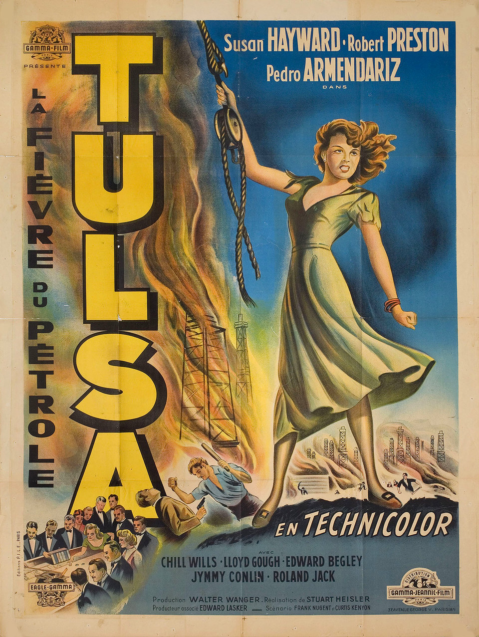 Tulsa Original 1950 French Grande Movie Poster