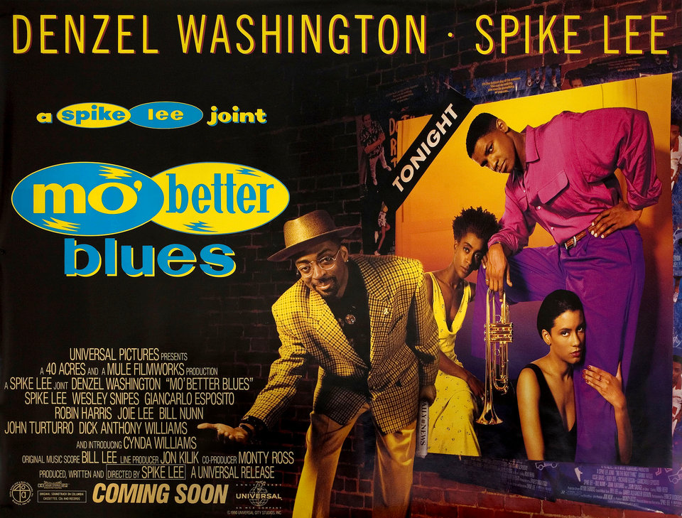 Mo' Better Blues Original 1990 U.S. Subway Movie Poster