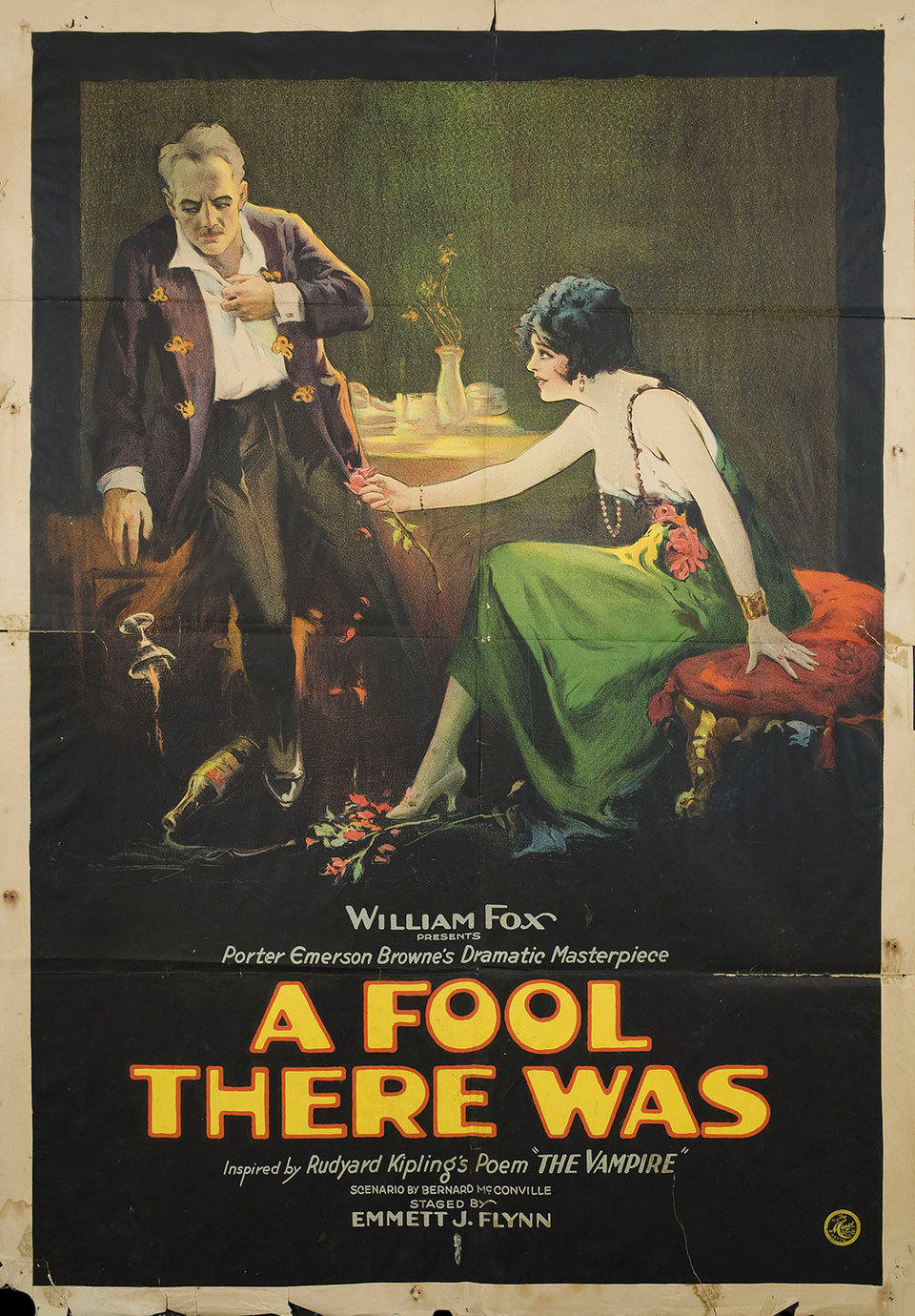 A Fool There Was Original 1922 U.S. One Sheet Movie Poster