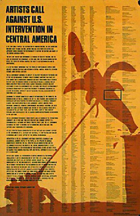 Artists Call against U.S. Intervention in Central America Original 1984 U.S. Poster