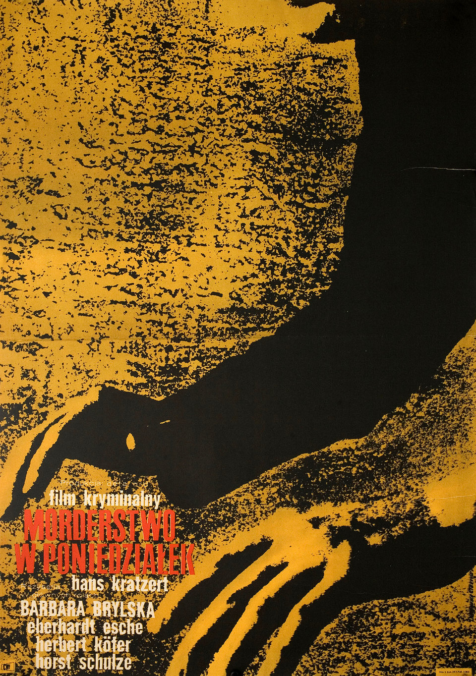 Murder on Monday Original 1968 Polish A1 Movie Poster