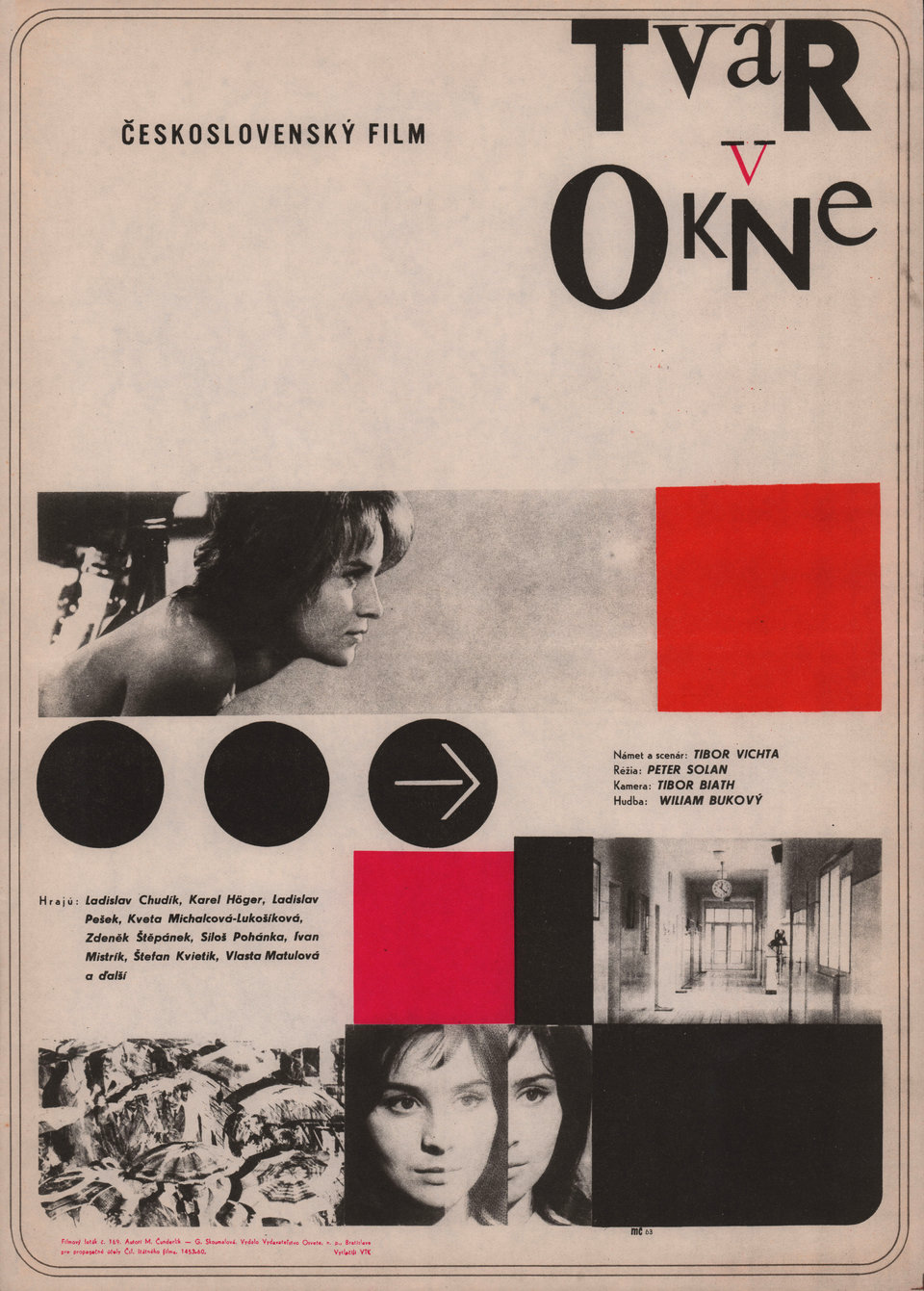 Tvar v okne Original 1963 Czech A3 Movie Poster