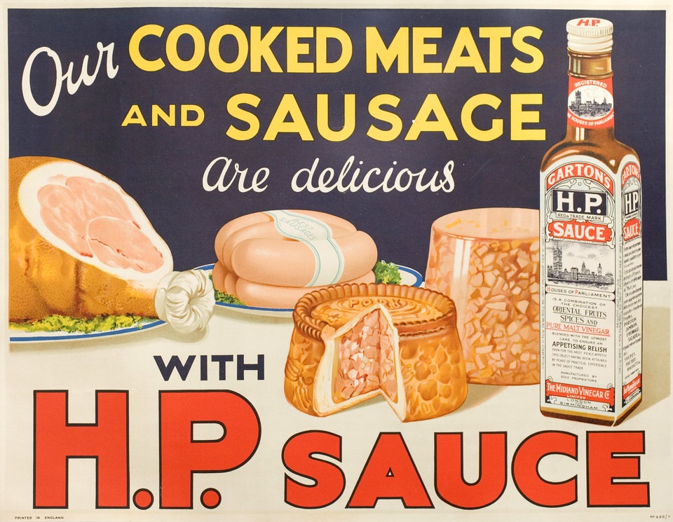 H.P. Sauce Original 1930s British A2 Poster
