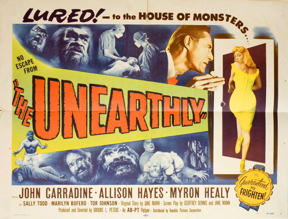 The Unearthly Original 1957 U.S. Half Sheet Movie Poster