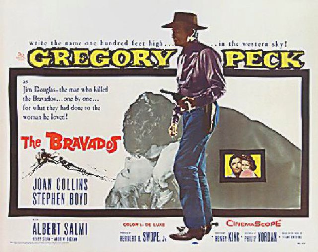 The Bravados Original 1958 U.S. Half Sheet Movie Poster