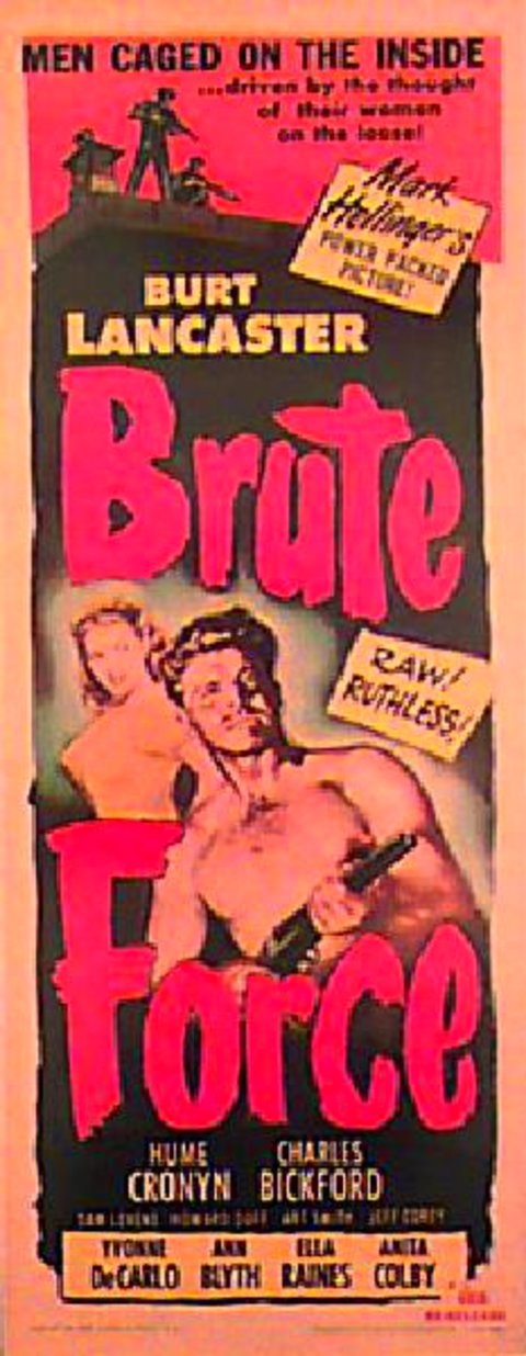 Brute Force Original R1956 U.S. Insert Movie Poster
