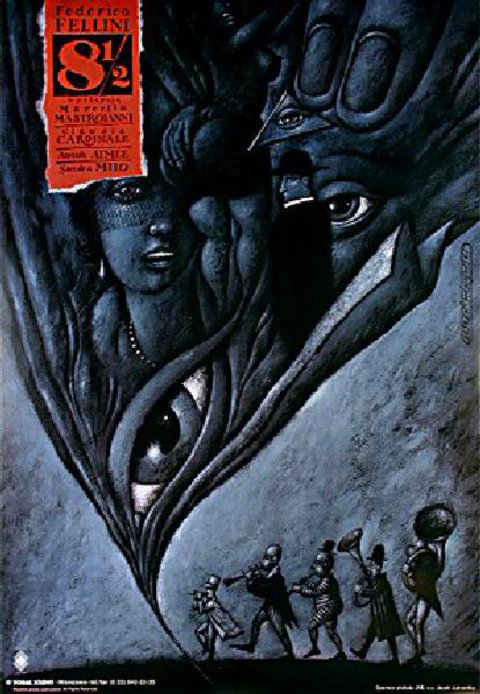 8 1/2 Original R2000 Polish B1 Movie Poster