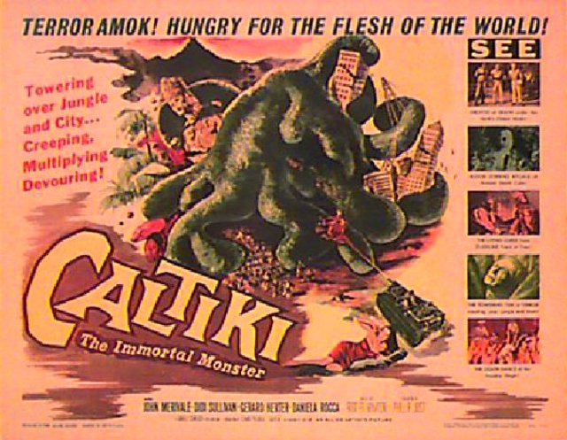Caltiki, the Immortal Monster Original 1960 U.S. Half Sheet Movie Poster