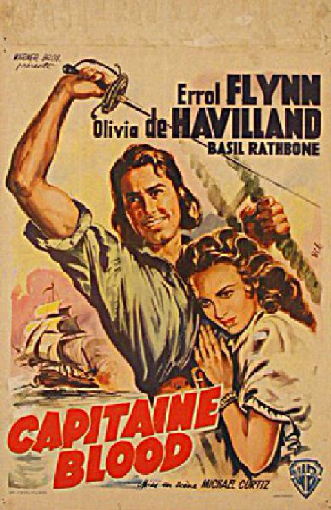 Captain Blood Original R1950s Belgian Movie Poster