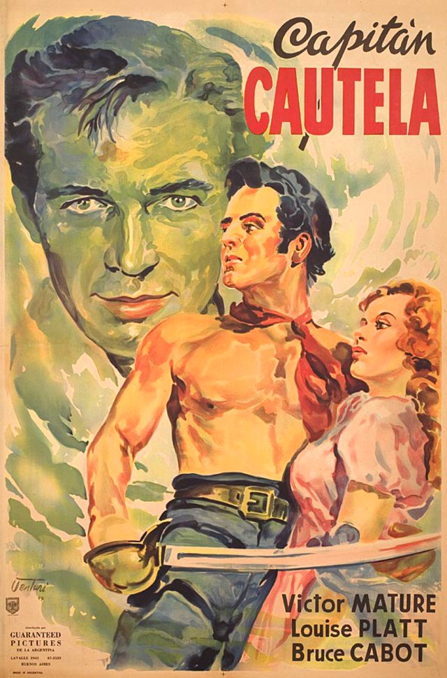 Captain Caution Original 1947 Argentine Movie Poster