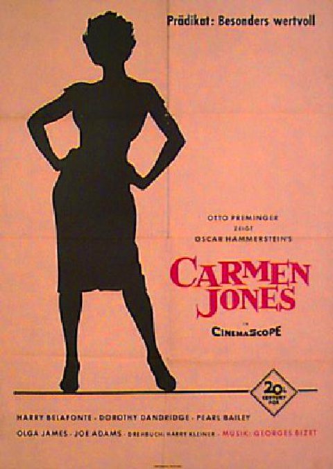 Carmen Jones Original 1954 German A1 Movie Poster