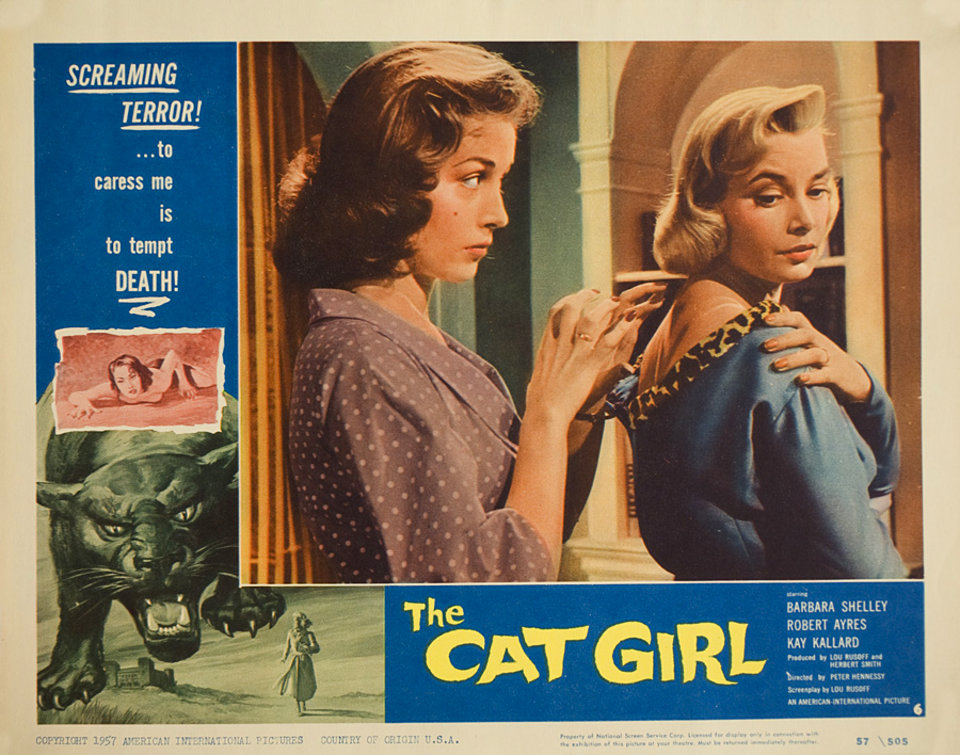 Cat Girl Original 1957 U.S. Scene Card
