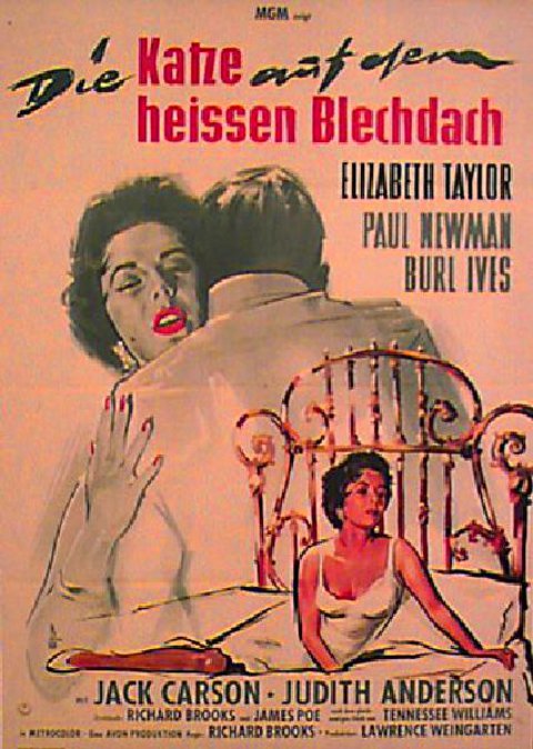 Cat on a Hot Tin Roof Original 1958 German A1 Movie Poster