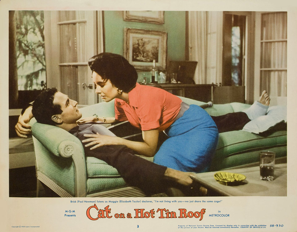 Cat on a Hot Tin Roof Original 1958 U.S. Scene Card