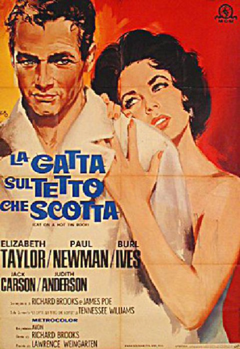 Cat on a Hot Tin Roof Original R1966 Italian Due Foglio Movie Poster