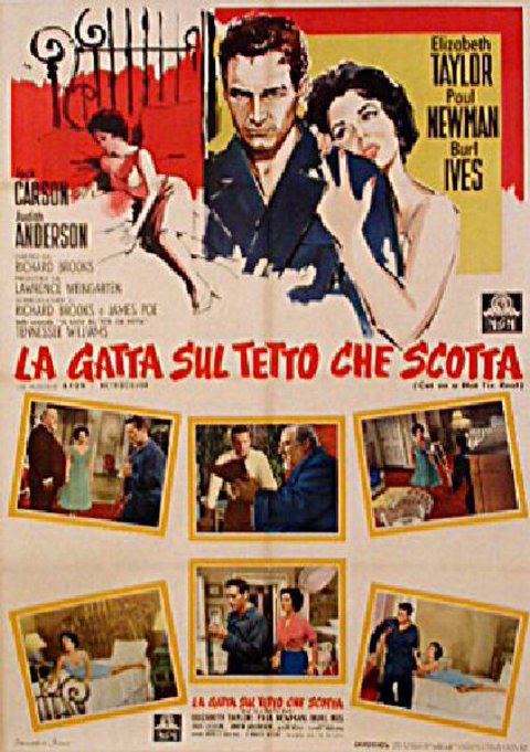 Cat on a Hot Tin Roof Original 1958 Italian Due Foglio Movie Poster