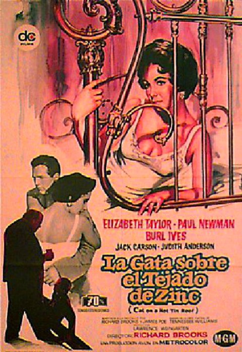 Cat on a Hot Tin Roof Original R1972 Spanish B1 Movie Poster