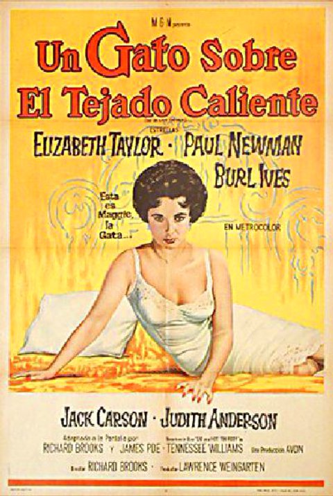 Cat on a Hot Tin Roof Original 1958 Argentine Movie Poster