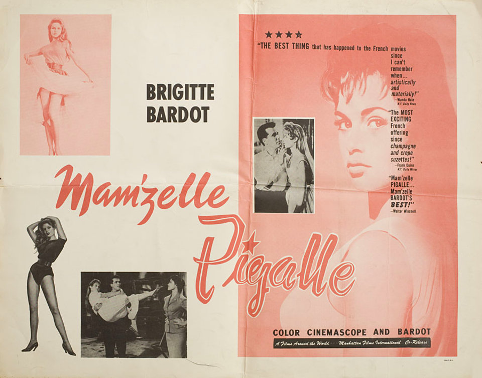 Cette sacree gamine Original 1957 U.S. Half Sheet Movie Poster