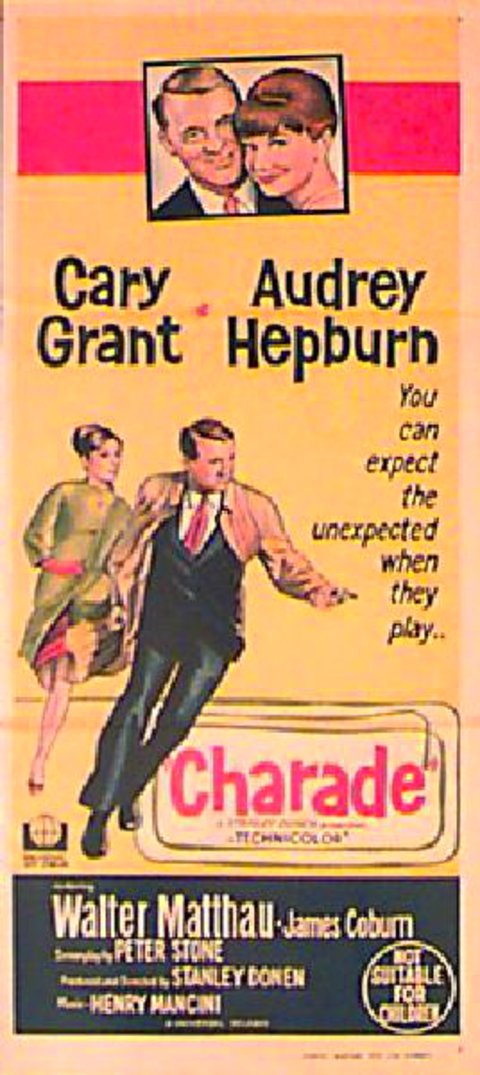 Charade Original 1963 Australian Daybill Movie Poster