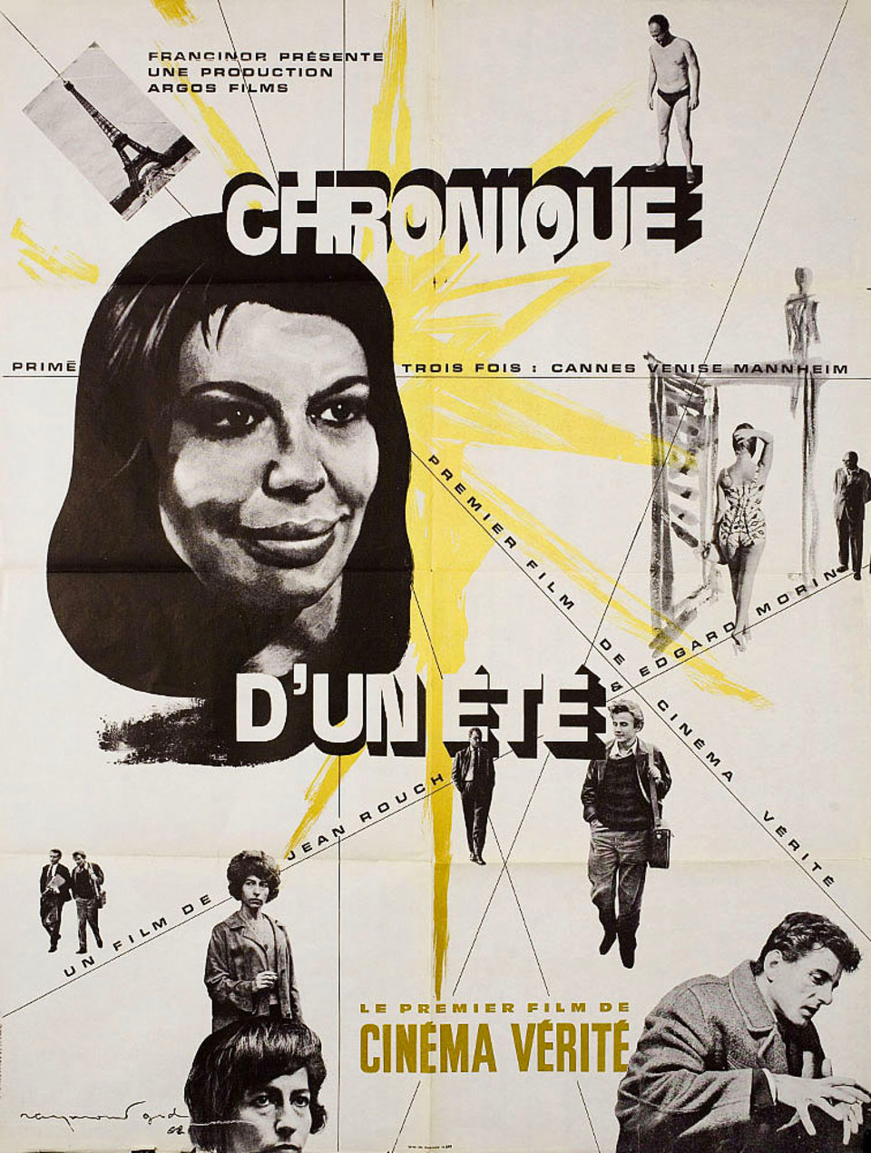 Chronicle of a Summer Original 1960 French Half Grande Movie Poster