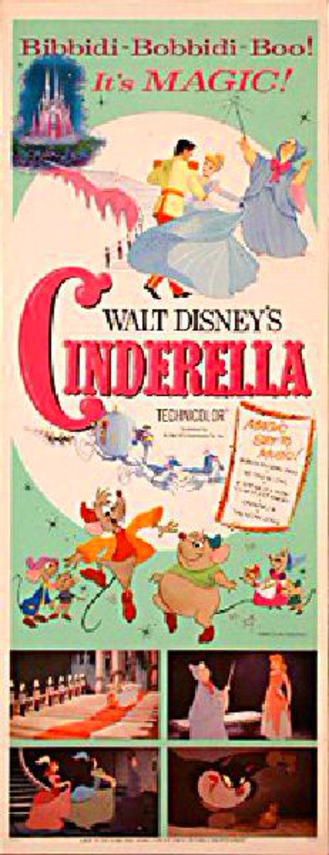 Cinderella Original R1965 U.S. Insert Movie Poster