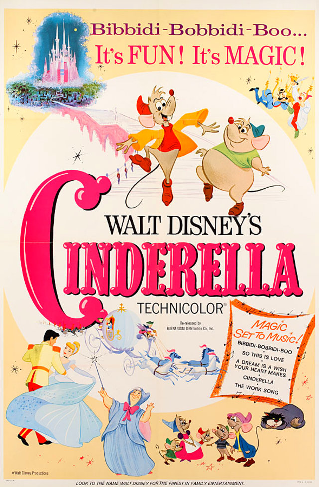 Cinderella Original R1965 U.S. One Sheet Movie Poster