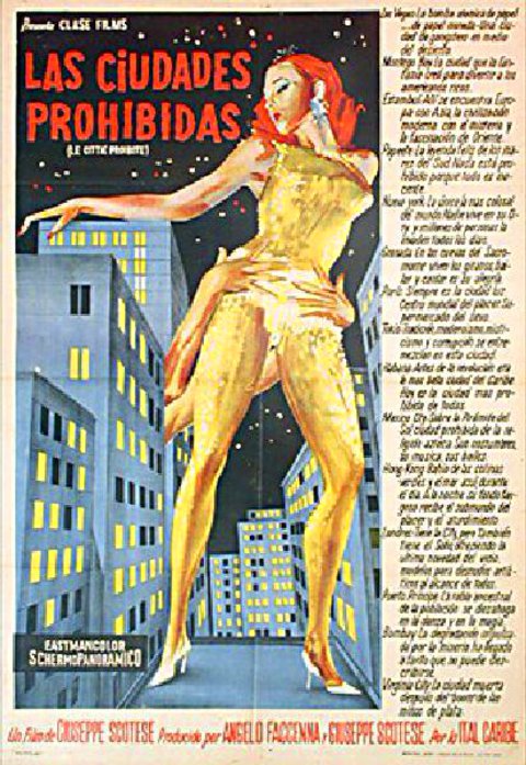 Le citta proibite Original 1963 Argentine Movie Poster