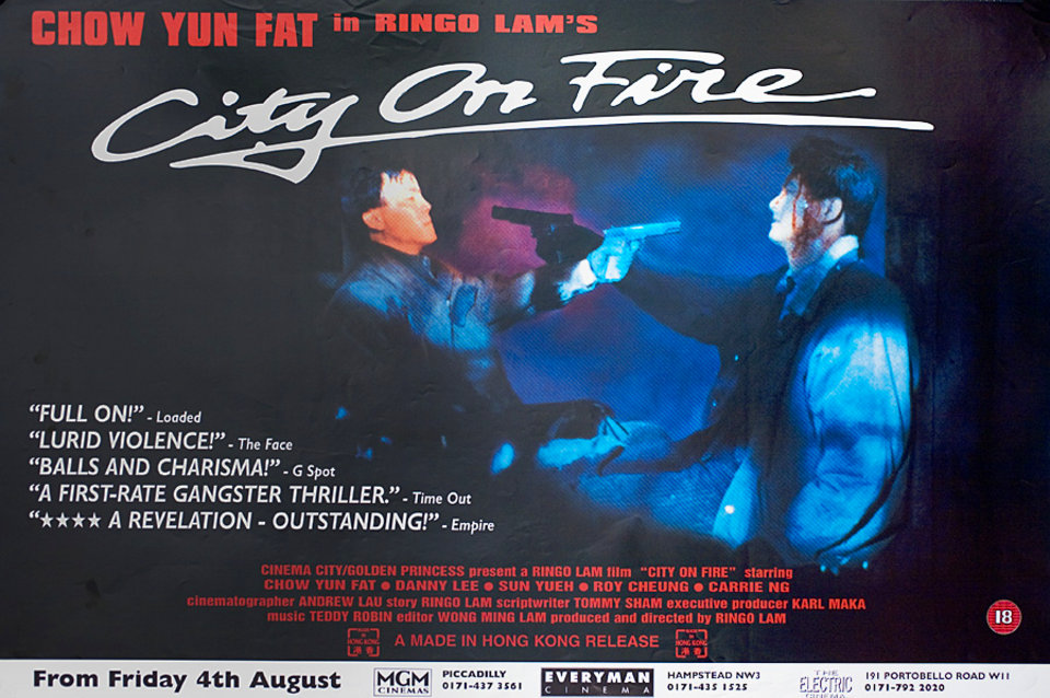City on Fire Original 1987 British Quad Movie Poster