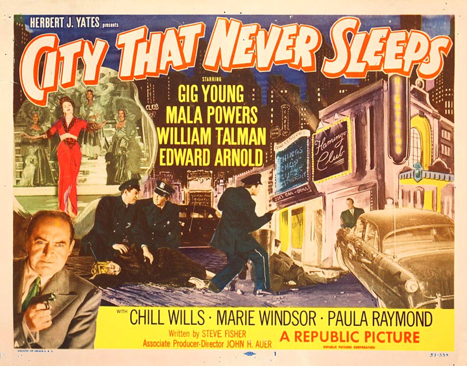 City That Never Sleeps Original 1953 U.S. Title Card Posteritati