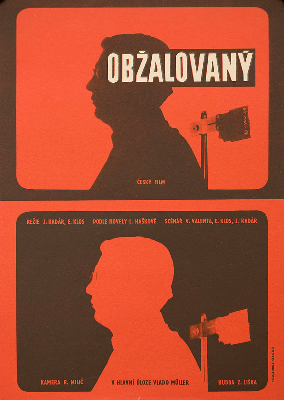 Accused Original 1963 Czech A3 Movie Poster